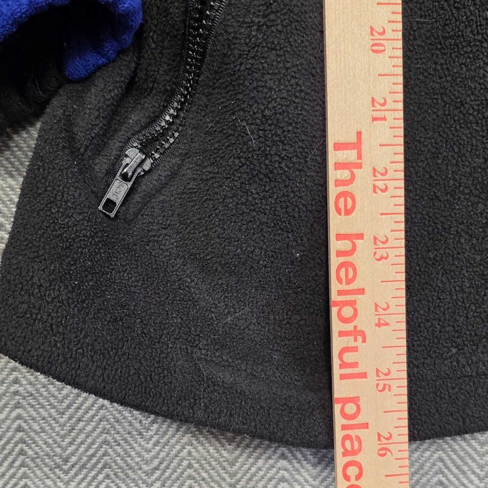 Basic Editions Blue Black Colorblock Fleece Jacket Full Zip Drawstring Large - Picture 5 of 9